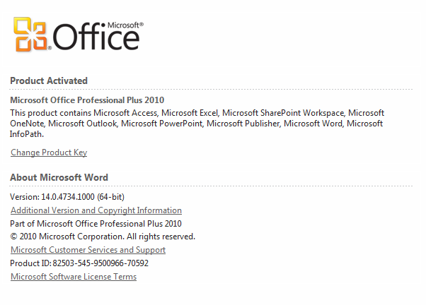谈谈Microsoft Office 2010: 14.0.4734.1000的激活问题
