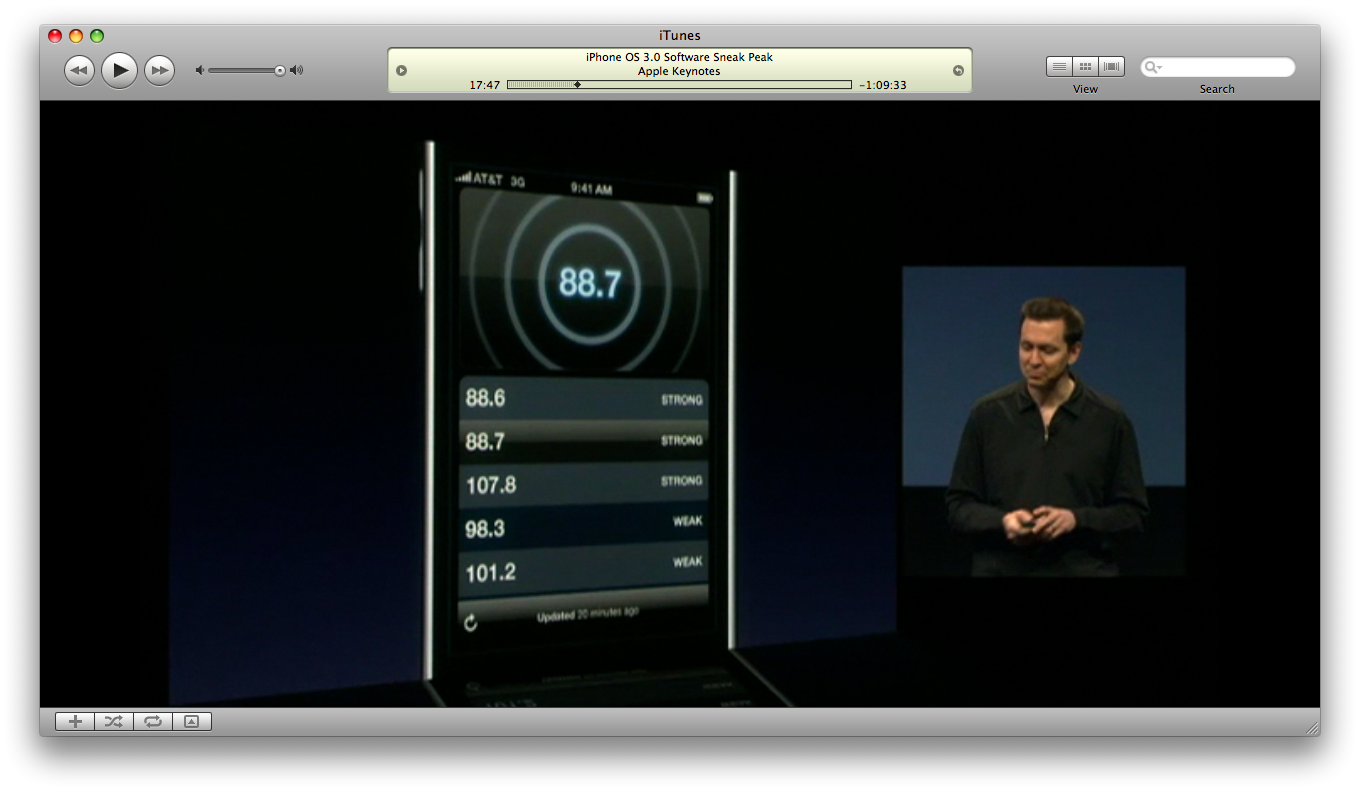 iPhone OS 3.0 发布会上的 FM 88.7