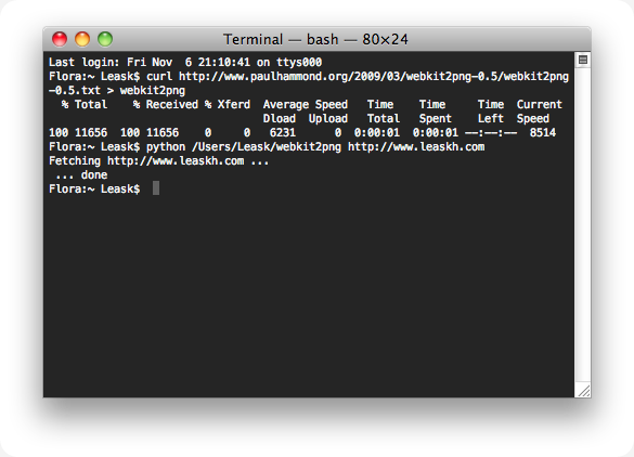在Mac上通过Terminal截取网页全图 / Full Page Screenshots by Terminal On a Mac