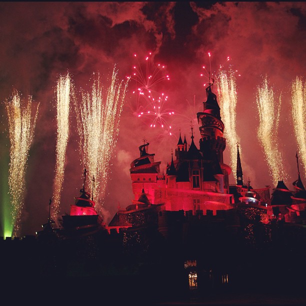 Sleeping Beauty Castle and firework (Taken with instagram )