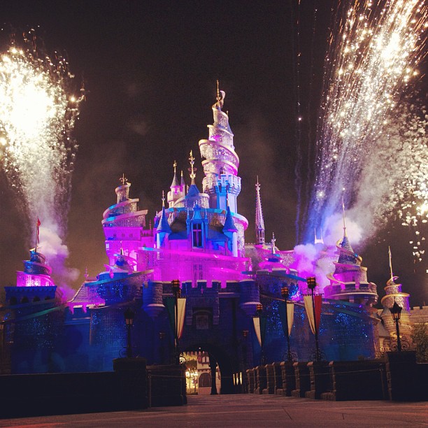 Sleeping Beauty Castle and firework 3 (Taken with instagram )