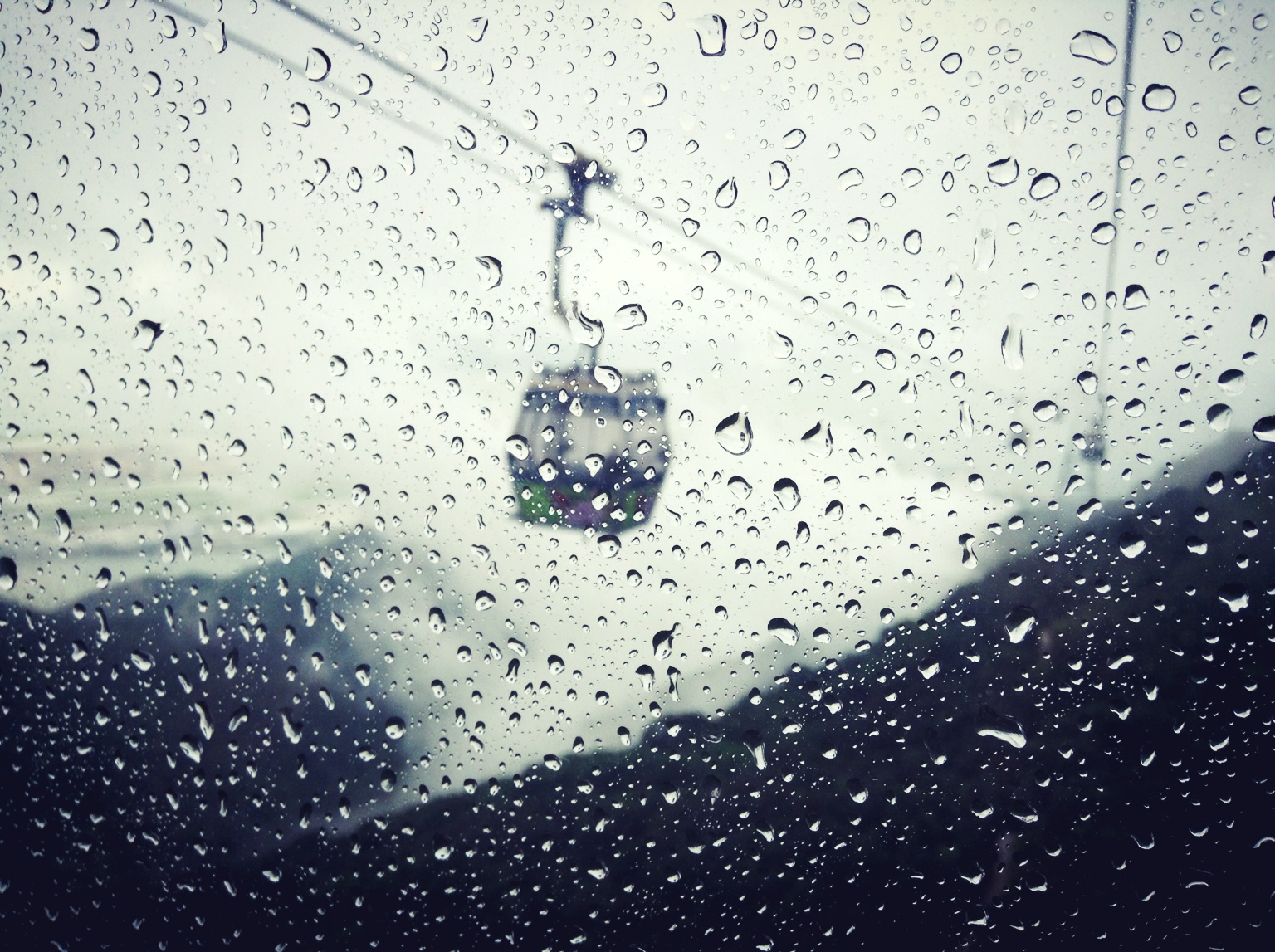 Cabin #inRain with Syxnx at Ngong Ping Cable Car – View on Path .