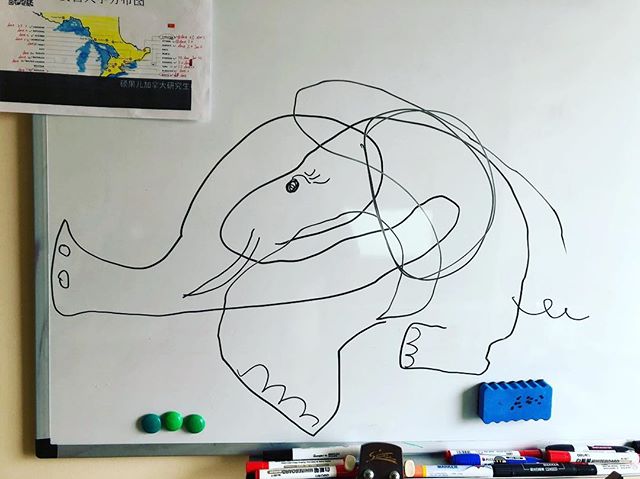 My son draw an elephant. 🐘 — view on Instagram http://bit.ly/2E887qt